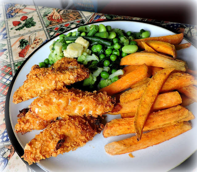 Guilt Free Chicken Strips & Sweet Potato Fries