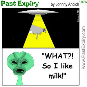 [CARTOON] Who wants FREE MILK? cartoon, drinks, food, ufo, alien