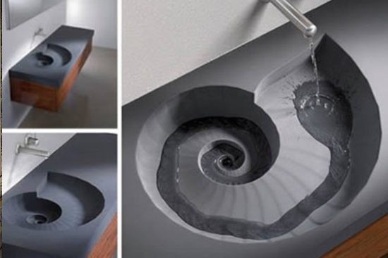 Pias de banheiro mais bizarras - Espiral hipnotizante