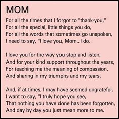 i love you mom