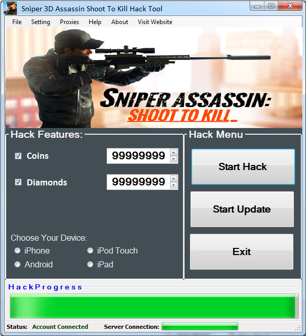 Sniper 3D Assassin Shoot To Kill hack cheat tool