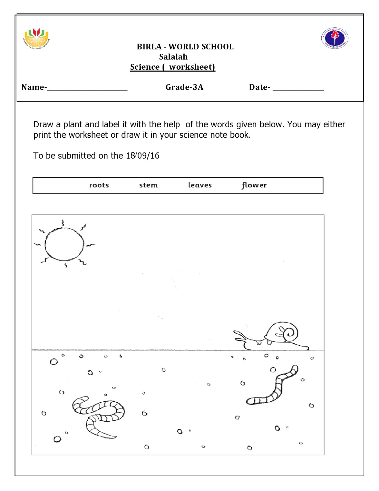 Worksheet Homework For Grade 3 holiday homework grade 3 world school oman subject science