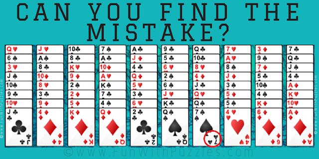 Answer of Card Mistake Finding Mind Puzzle