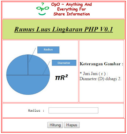 Menghitung Keliling Lingkaran Menggunakan Php Dan Htmlopodab