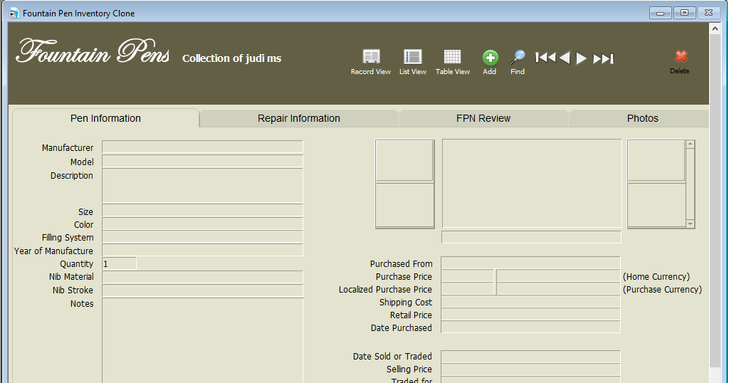 Fountain Pen Inventory