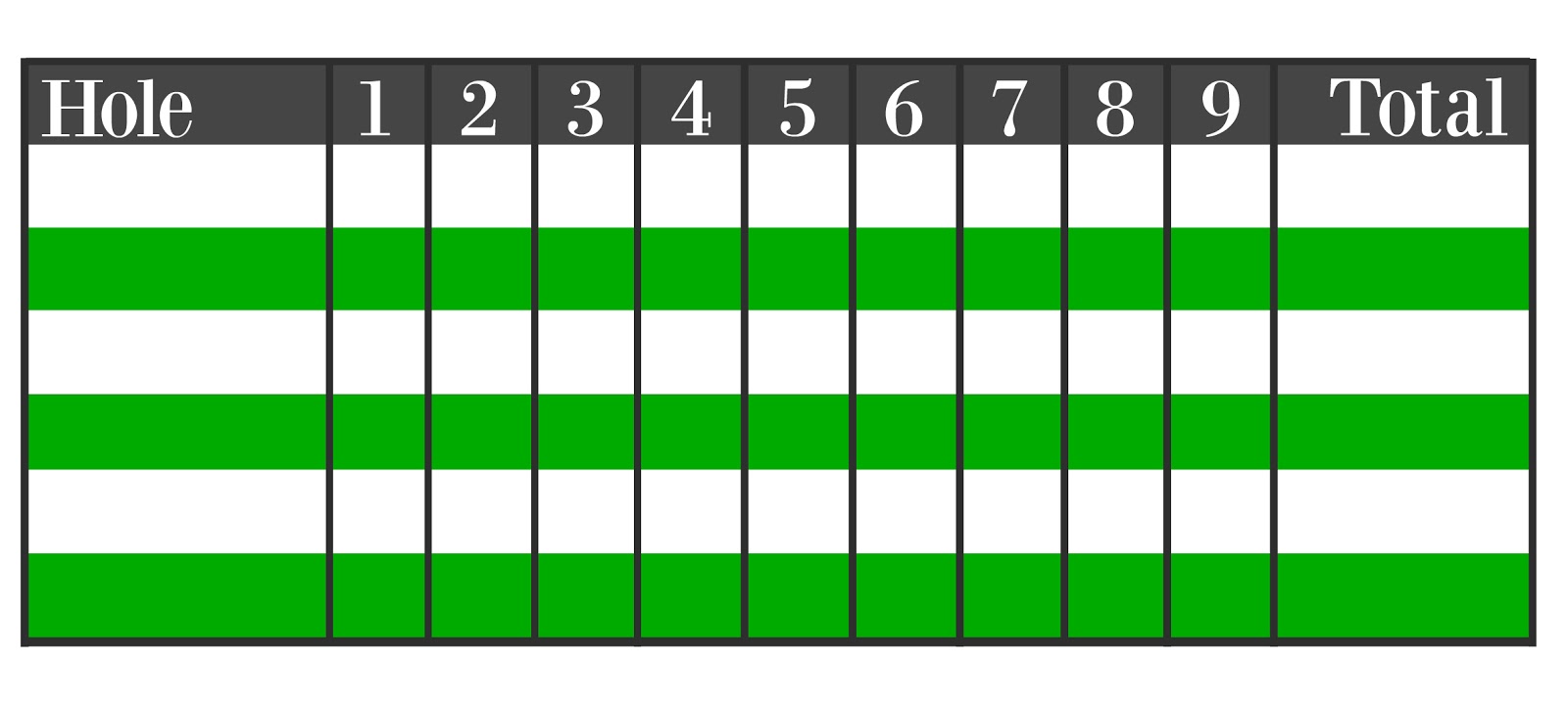 mini golf scorecard template