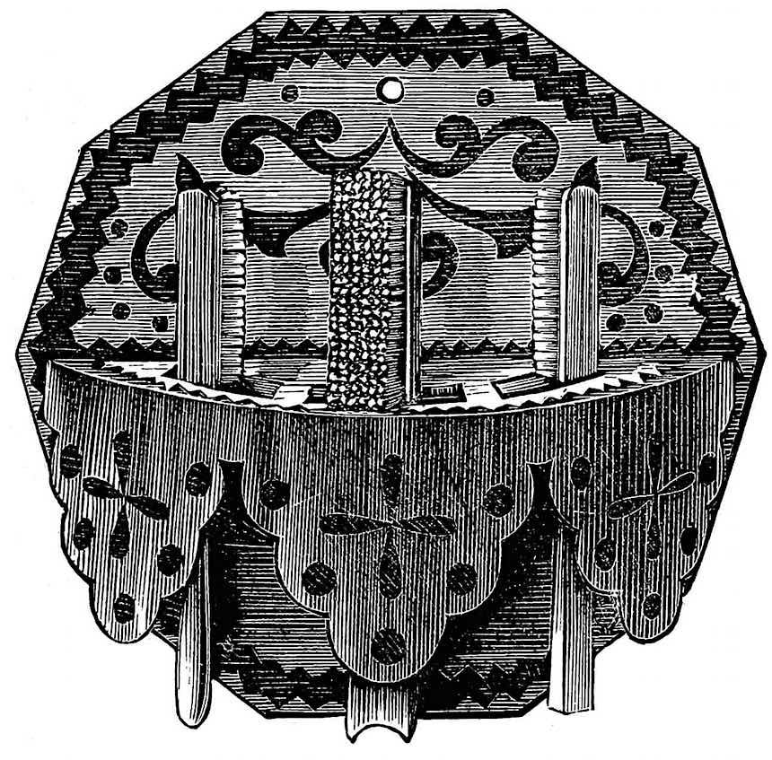 1861 toothbrush holder an 1861 toothbrush holder, zigzag pattern