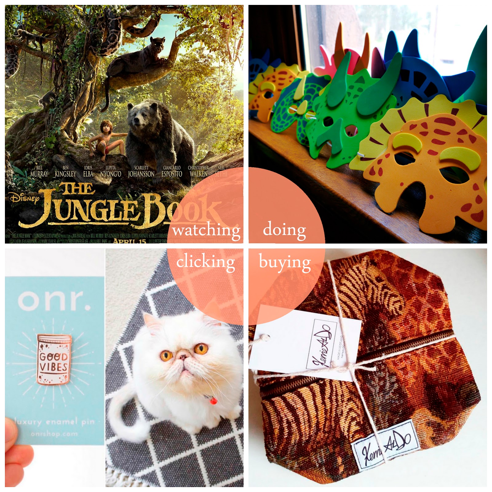 Helen's April Round Up round up, best bits, Scottish bloggers, The Jungle Book, dinosaur party, Morningside Makers Market, Kerrie Aldo, Hayley Scanlan, Oh No Rachio