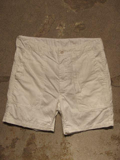 Engineered Garments "Fatigue Short in White 20's Cotton Twill"