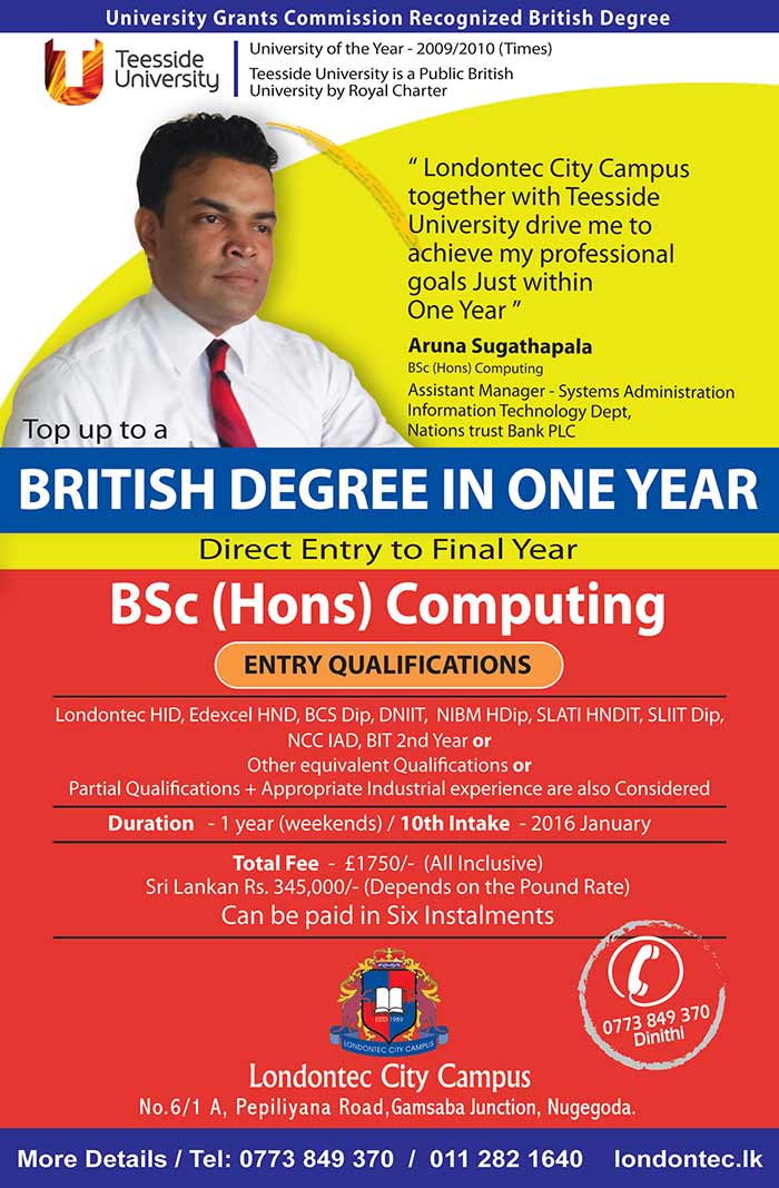 Our degrees offered Teesside University are not external degrees and have been moderated by the Quality Assurance Agency of the United Kingdom, which is the foremost body in setting and monitoring standards for education in the United Kingdom.  Another proof to the high standards we maintain is our degree alumni. Our graduates have a 100% employment rate. Most of our past students today serve at high managerial positions in well established organizations. You could speak to many of them upon contacting the institute.