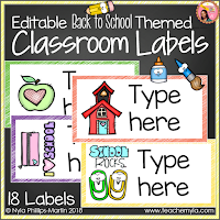 Back to School Classroom Labels