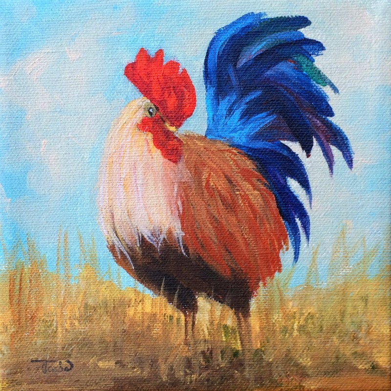 Torrie Smiley, Original Works of Art: Day Five! Blue Tail Rooster