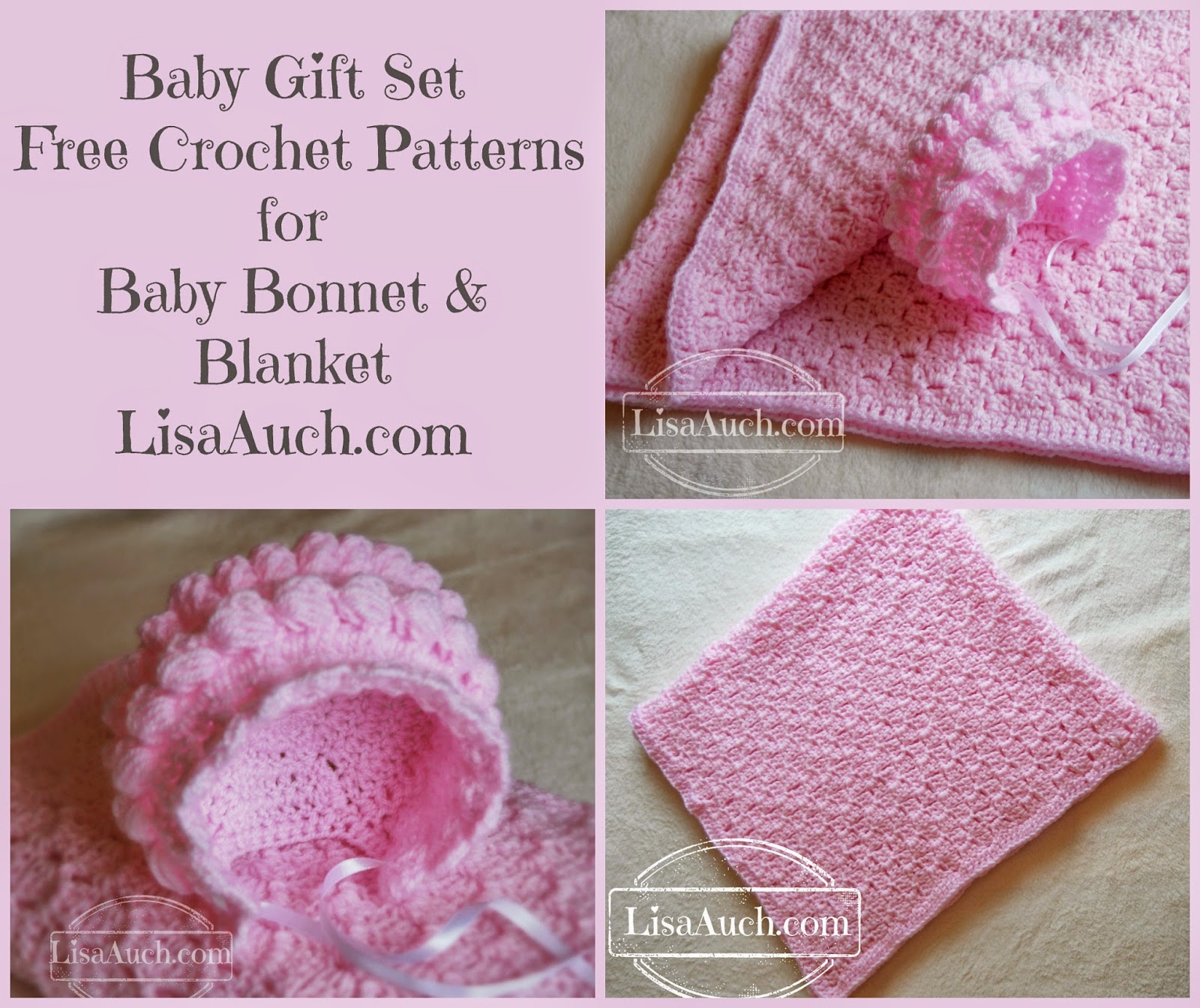 Crochet Bonnet and Blanket Patterns Ideal Gift set for a New baby