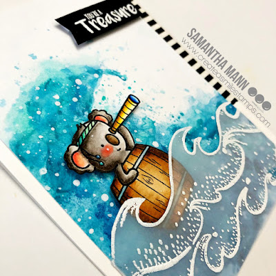 You Arrrgghhhh a Treasure Card by Samantha Mann for Create a Smile Stamps, Watercolor, Cards, Handmade Cards, Thank You Card, pirate, koala, #watercolor #ocean #wave #pirate #createasmile #cards