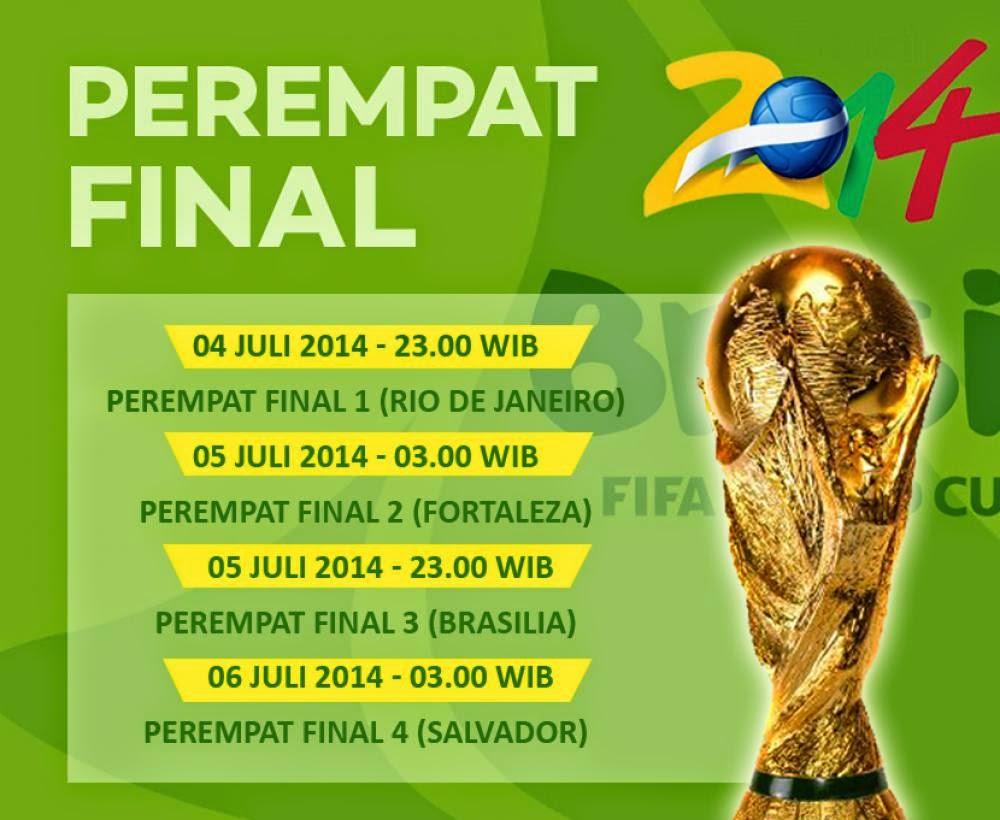 Jadwal Perempat Final Piala Dunia 2014