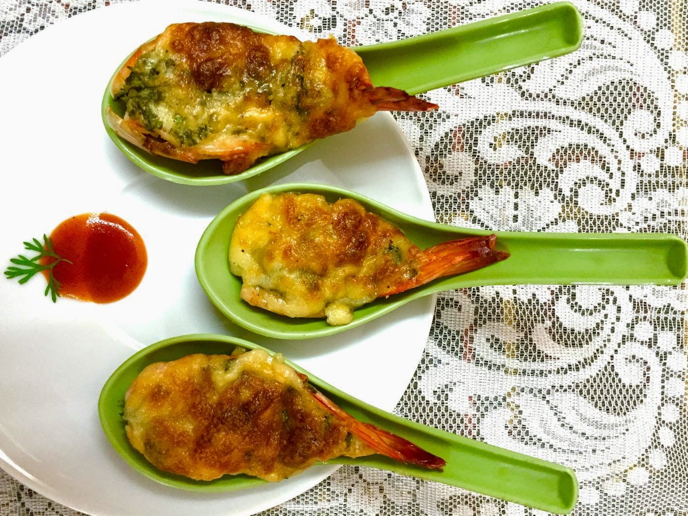 Goodness Gracious Food Baked Butterfly Shrimp with Herb & Cheese Stuffing