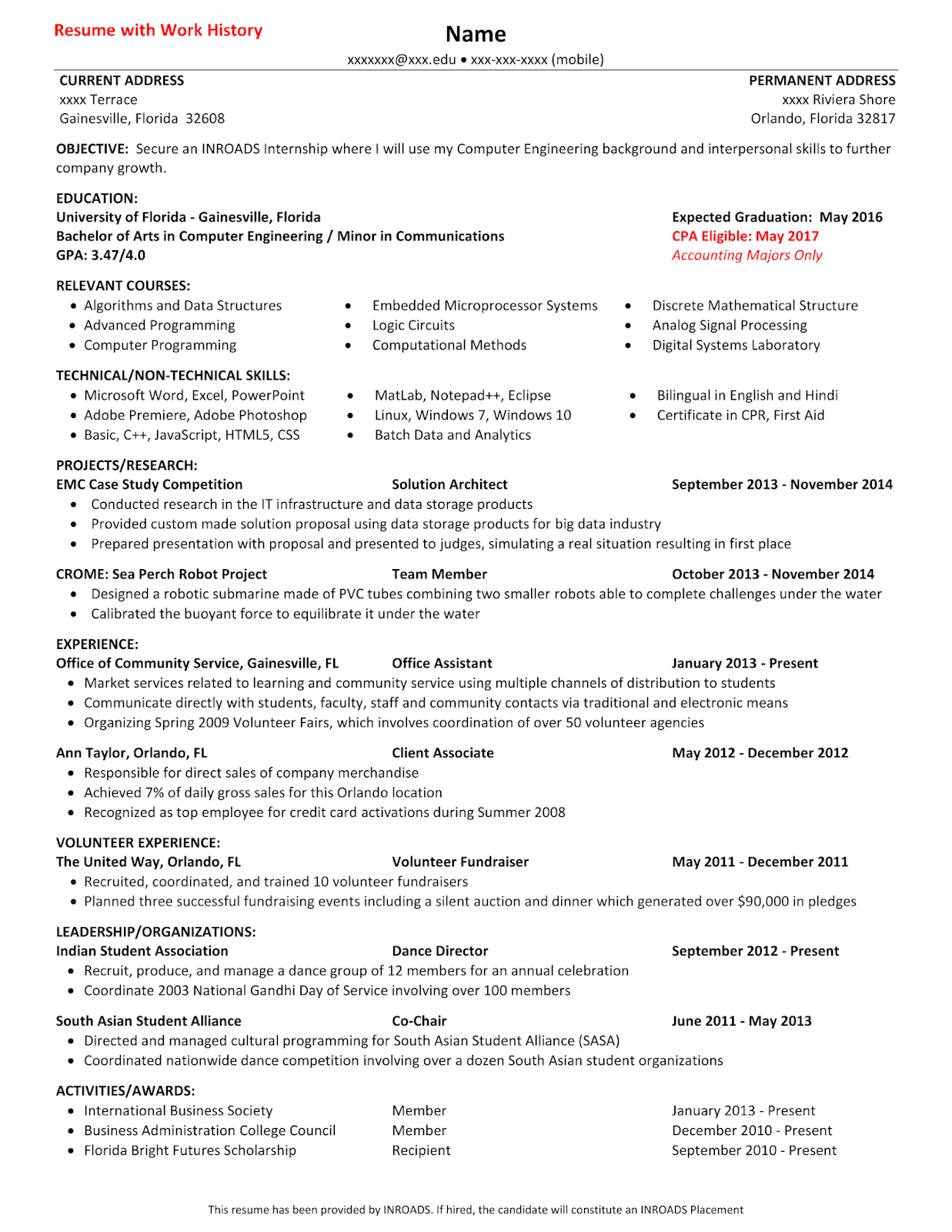 inroads has internship opportunities with the federal reserve board