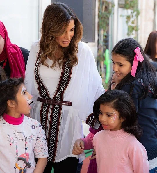 Queen Rania of Jordan visited Al Hussein Social Foundation for Orphans in Ashrafieh