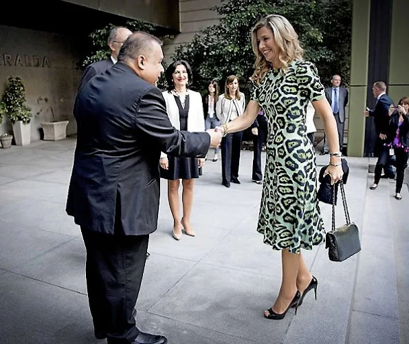 Queen Maxima wore GIVENCHY Leopard Print A-line Dress