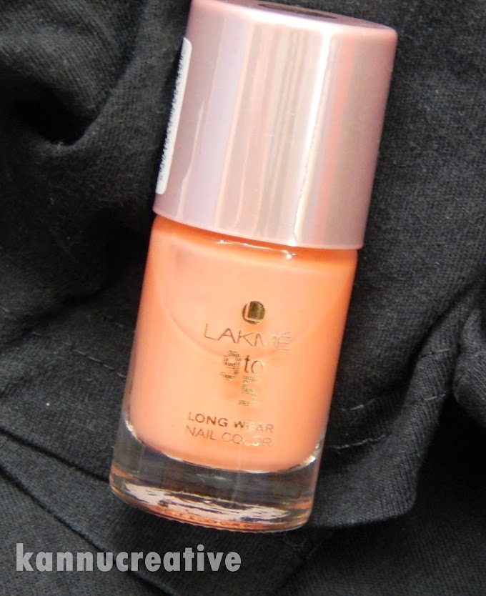 Lakme 9-5 Long Wear Nail Color in PEACH PROMOTION: Review & Swatches (NOTD)
