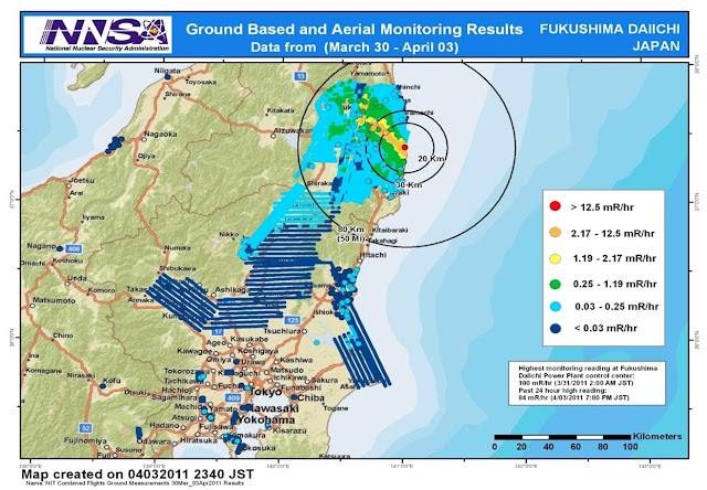 Fukushima plant set to release 770,000 tons of highly radioactive water material into ocean NIT_Combined_Flights_Ground_Measurements_30Mar_03Apr2011_results