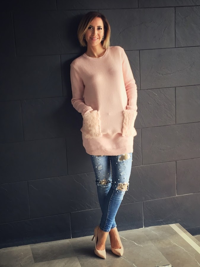 Fitness And Chicness-Top Queens Jersey Peluche y Vaqueros Pedreria-4