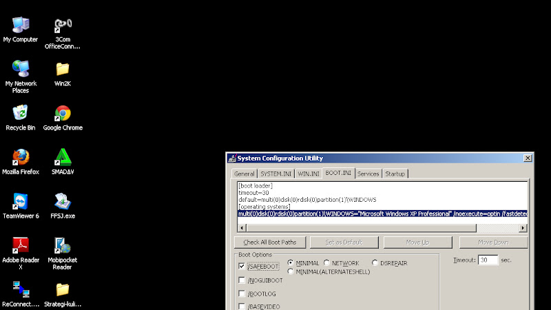 cara mudah atau gampang masuk ke safe mode windows xp,7 dan vista