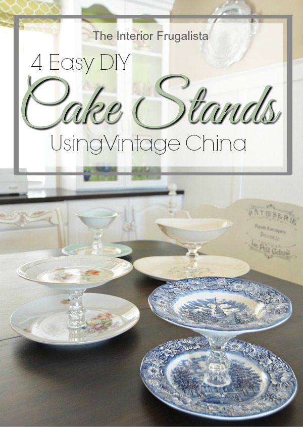 Easy DIY tiered cake stands made with vintage mismatched inherited or thrift store china.