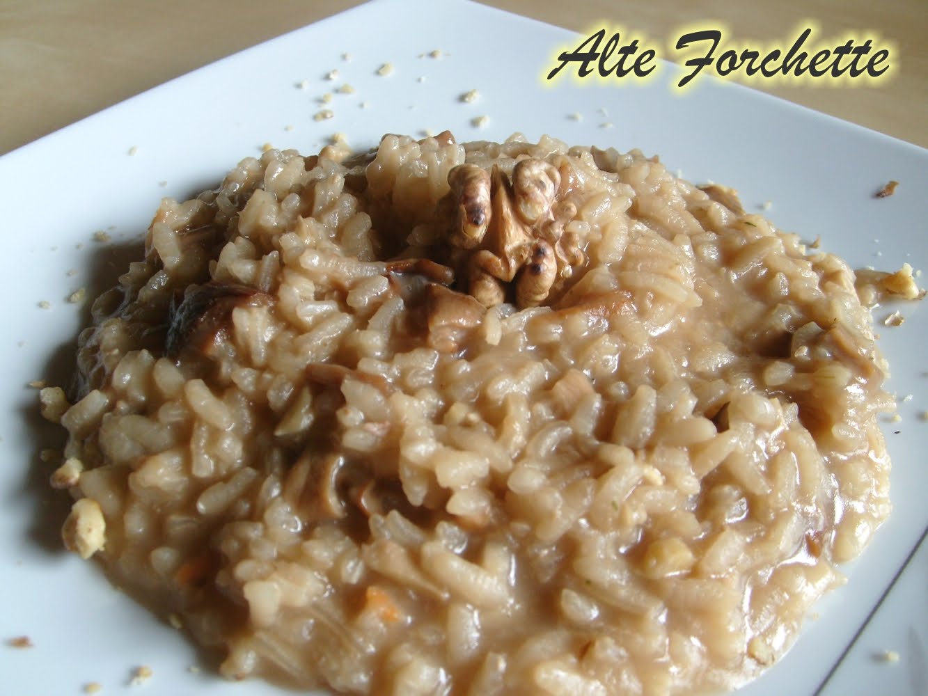 ALTE FORCHETTE food blog RISOTTO AI FUNGHI PORCINI E NOCI