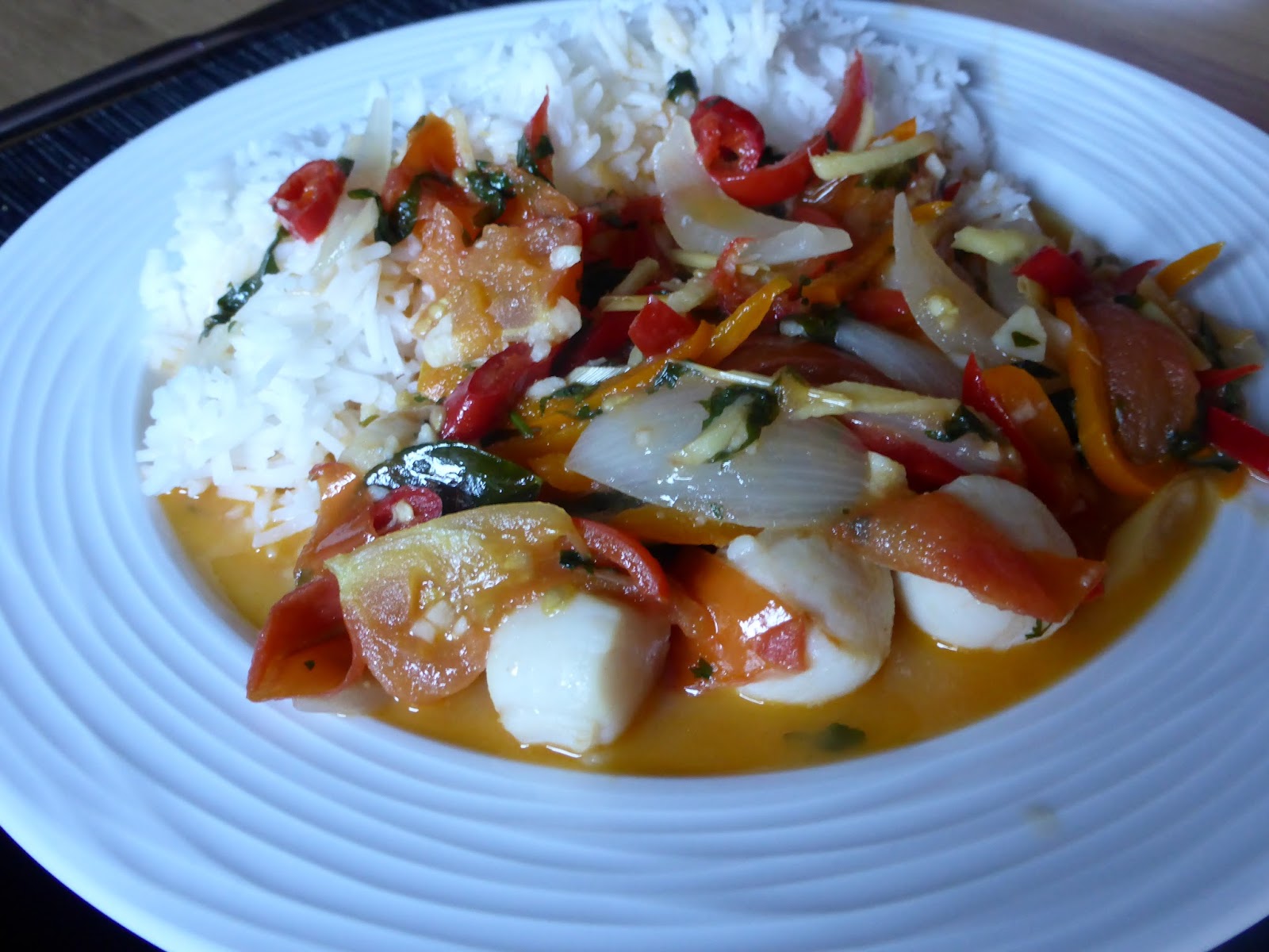 Prawn and scallop stir fry