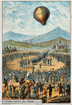 Illustration of the Montgolfier flight