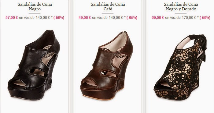 Sandalias de cuña en negro Sandalias de cuña en negro