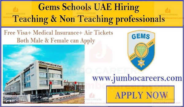 Non teaching staff jobs in UAE with salary, Free visa air ticket jobs in UAE,