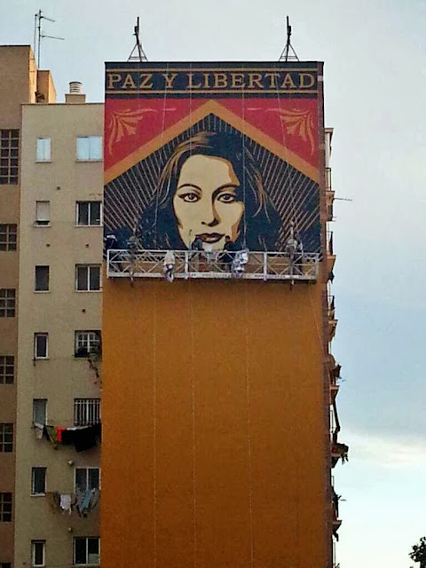 "Paz Y Libertad" Work In Progress By Legendary Street Artist Shepard Fairey For Maus Malaga in Spain. 2