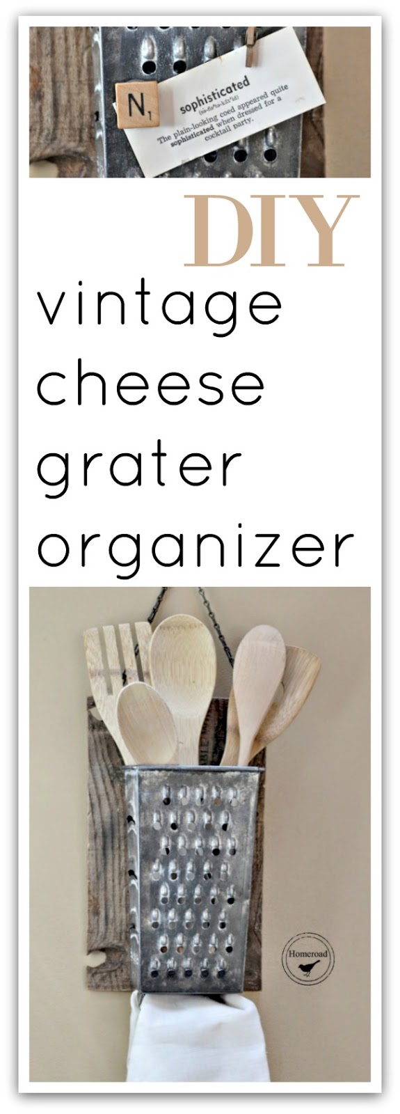 Repurposed Vintage Cheese Grater Organizer