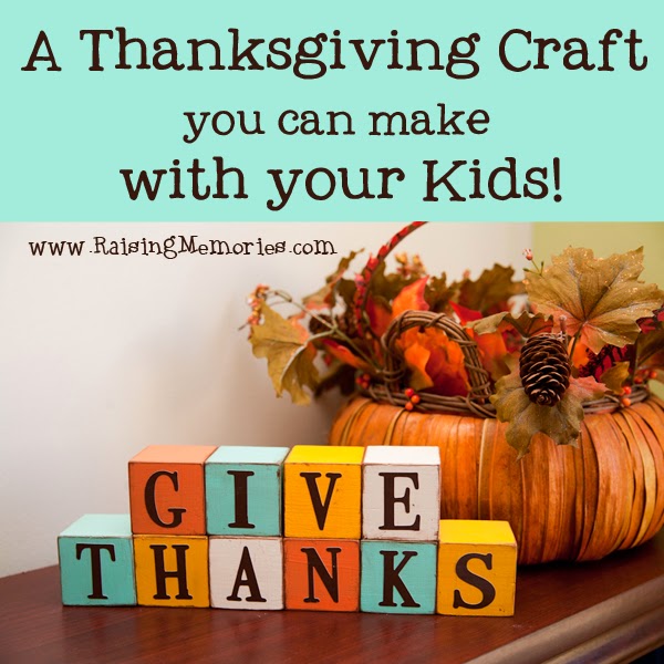 Give Thanks Decorative Thanksgiving Blocks by www.RaisingMemories.com #shop