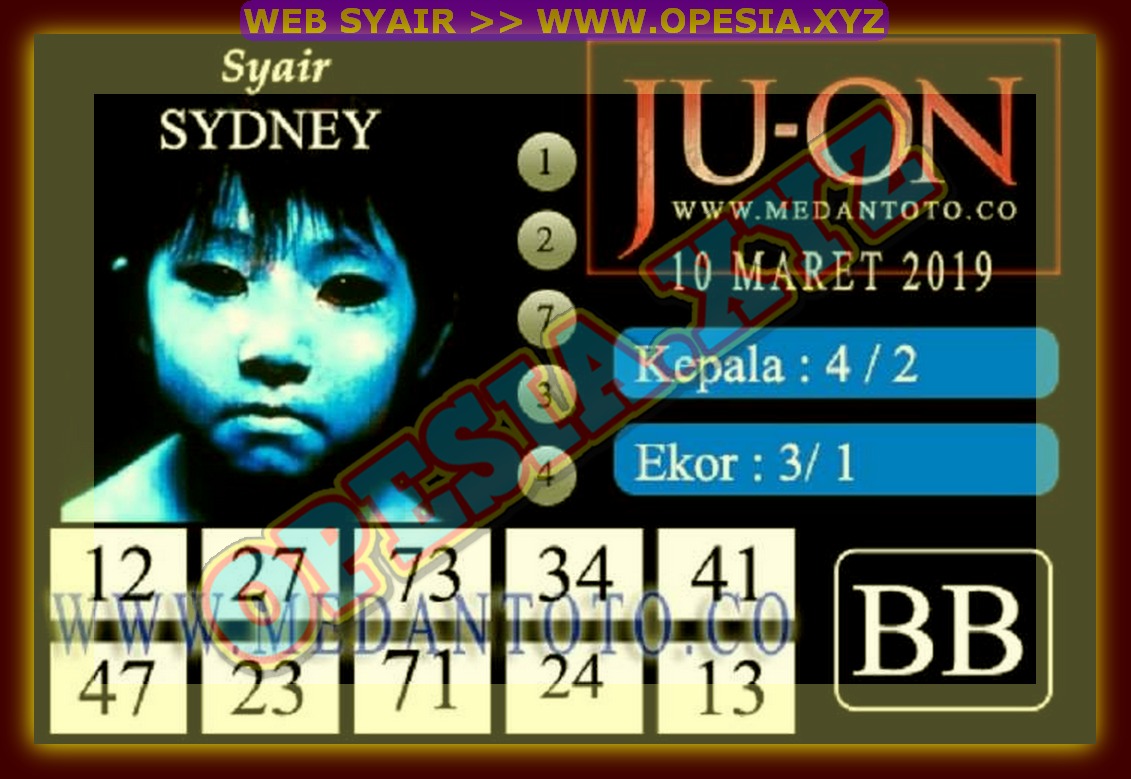 Kode Syair Sidney Minggu 10 Maret 2019 GOsyair SEDIA