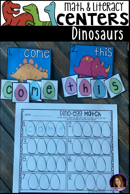 They will continue to focus on the letters that make-up sight words with Dino-egg Match.