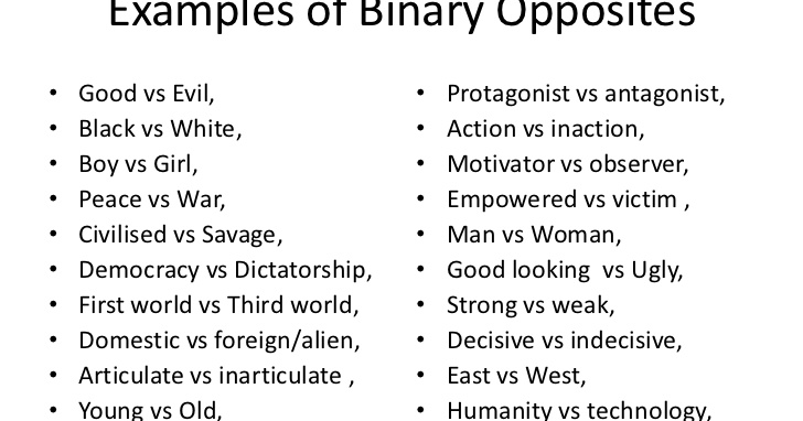 binary opposition examples in film