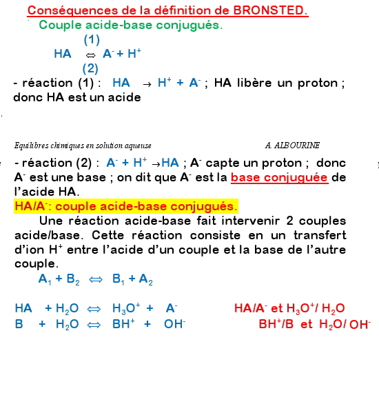 أسود المعرفة: couples acide base
