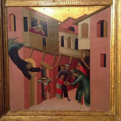 Pinacoteca di Siena: scena dalla Pala del Beato Agostino Novello di Simone Martini