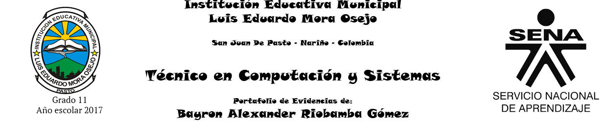 portafolio de evidencias de Bayron Alexander Riobamba Gomez 