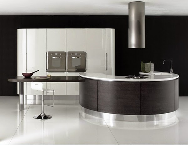 Kitchen with furniture in two colors