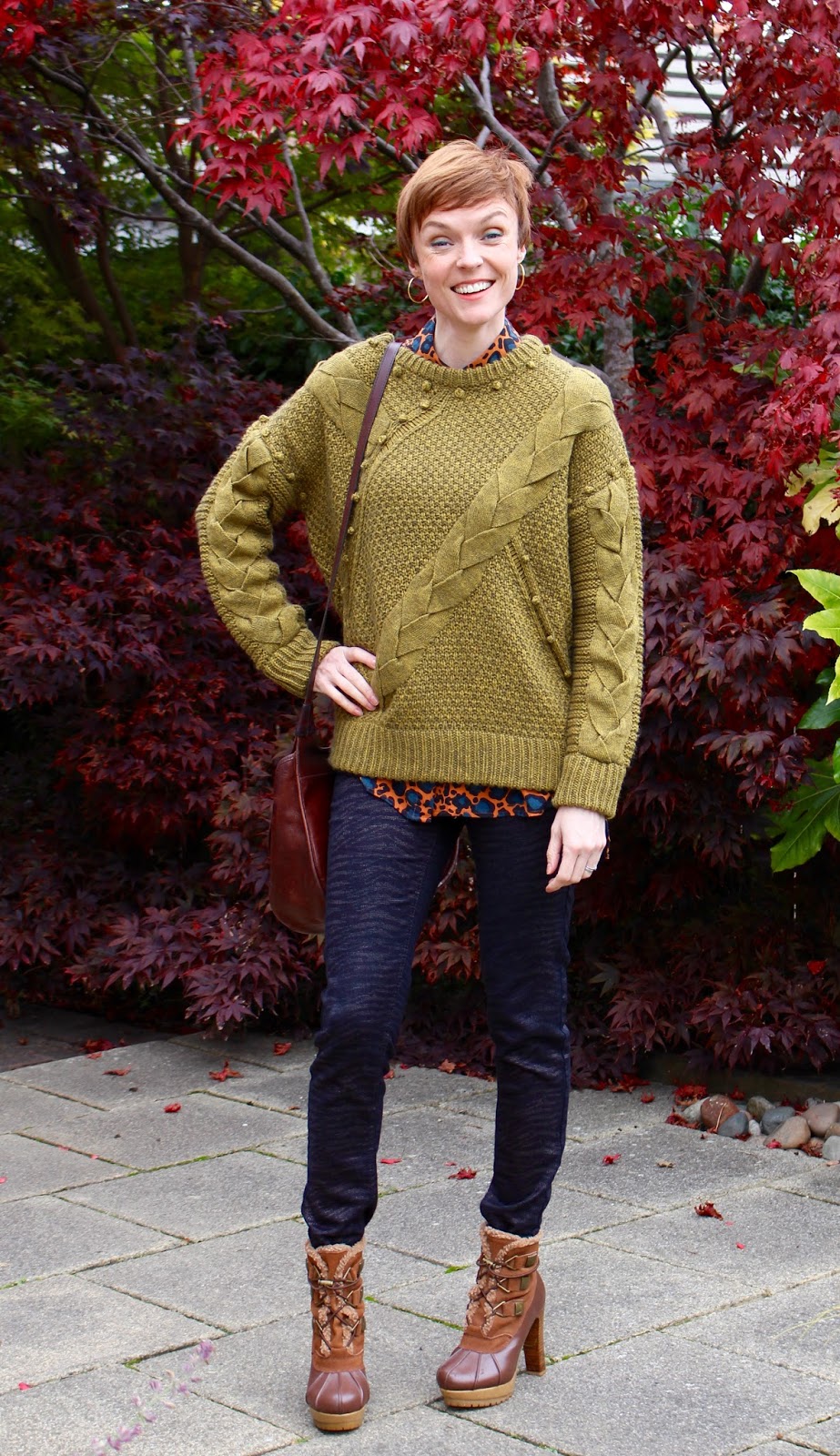 Chunky twisted cable knits, casual layers | Fake Fabulous