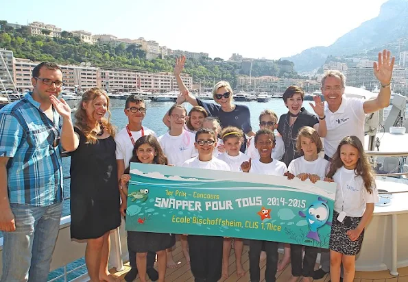 Princess Charlene of Monaco visited the Oceanographic Museum with the students in Monaco 