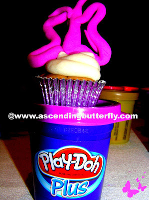Butterfly Topped Cupcake made out of Play-Doh during Hasbro Toy Fair Event in New York City