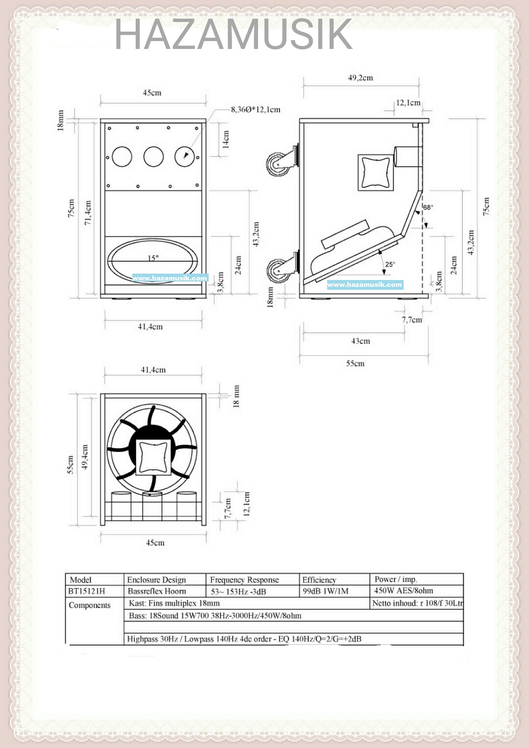 box speaker bass reflex