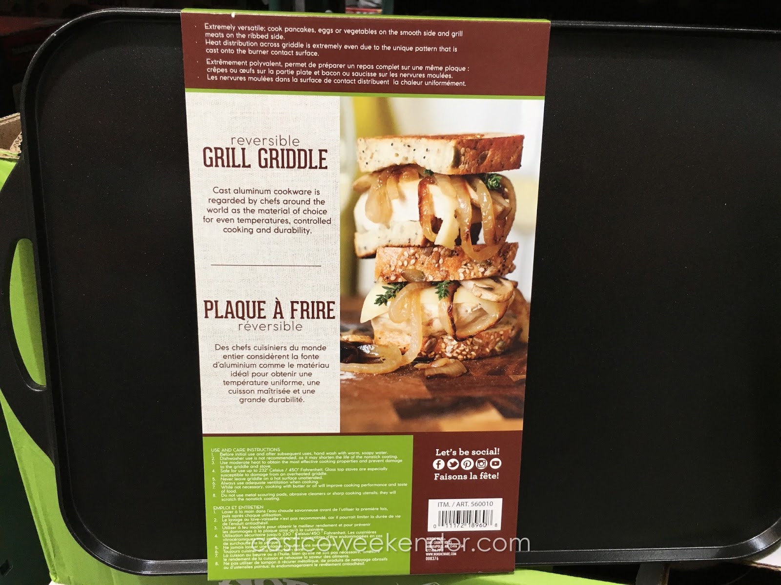 Nordic Ware Reversible Grill Griddle Costco Weekender