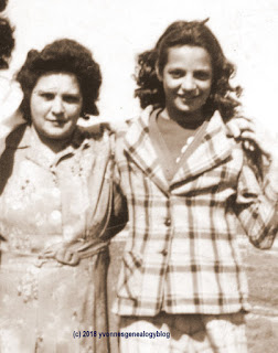 Juliette and Jacqueline Desgroseilliers about 1946