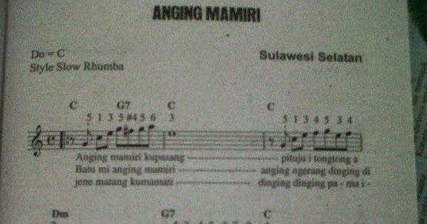Lagu Daerah Angin Mamiri Sulawesi Selatan Lagu Daerah Angin Mamiri Sulawesi Selatan